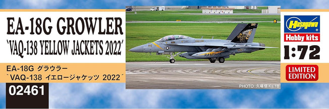 Hasegawa 1/72 US Navy EA-18G Growler VAQ-138 Yellow Jackets 2022 Plastic Model