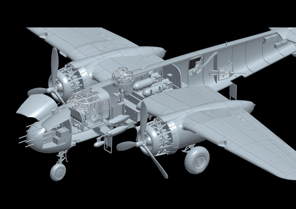 1/32 B-25 J MITCHELL "STRAFING BABE" with NOSE WEIGHT - HONG KONG MODEL