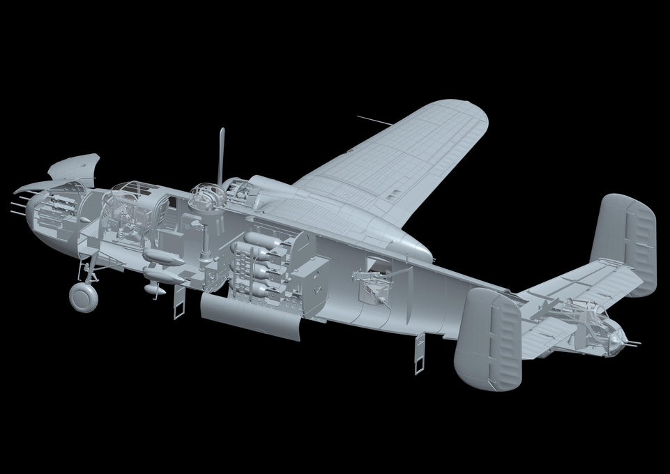 1/32 B-25 J MITCHELL "STRAFING BABE" with NOSE WEIGHT - HONG KONG MODEL