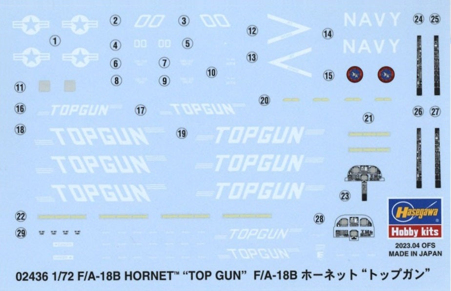 1/72 F/A-18B Hornet with "Top Gun" marking HASEGAWA 02436