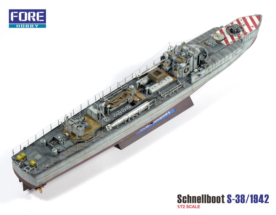 FORE Hobby FOR-1001 1/72 Scale Schnellboot S-38 w/ Display Stand