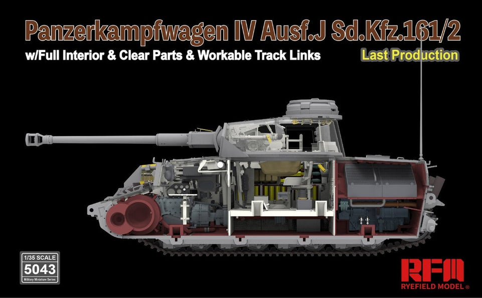 1/35 Sd.kfz.161/2 Panzer IV Ausf.J Sd.Kfz.161/2 (Last Production) with Full Interior by RyeField Models