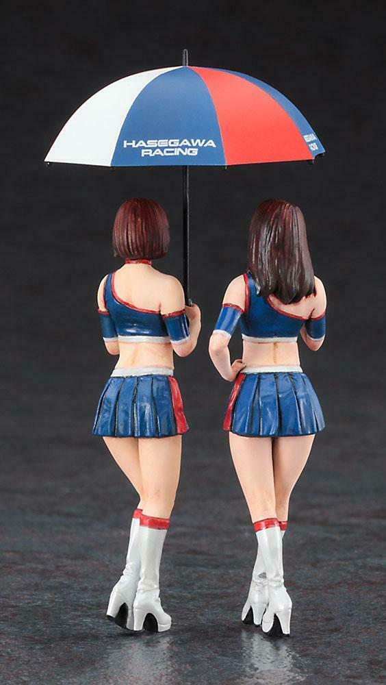 HA29109 (FC09) 1/24 PADDOCK GIRLS ( UMBRELLA GIRLS ) on RACE TRACK  (2 Figures Set)  by Hasegawa