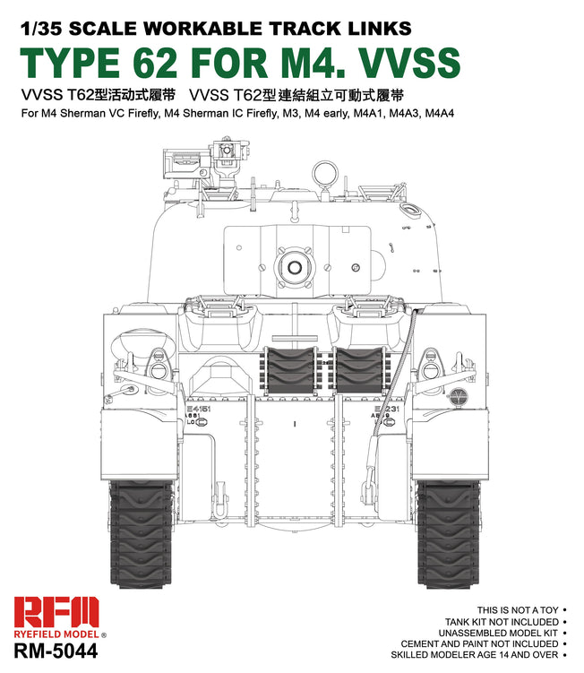 1/35 M4 HVSS TYPE 62 WORKABLE TRACK LINKS by RyeField