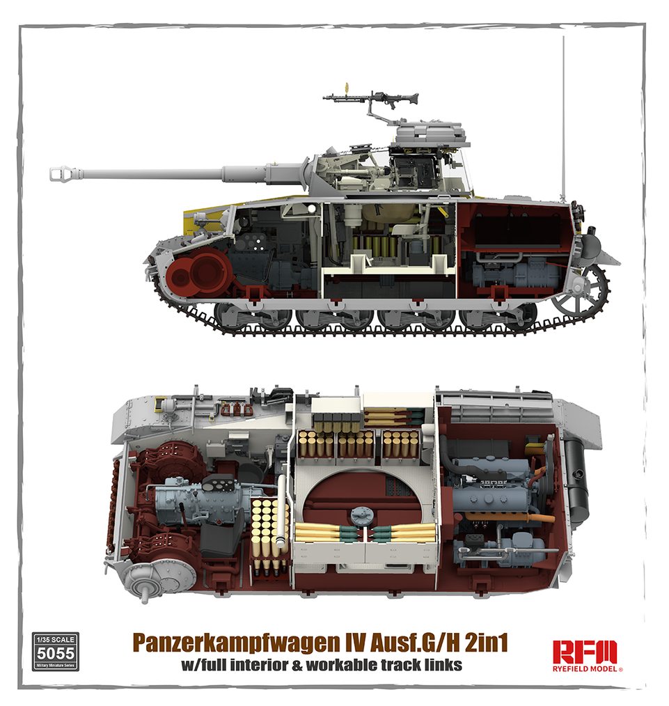 1/35 Pz.kpfw.IV Ausf.G/H 2in1 with full interior and individual track links by RyeField Models