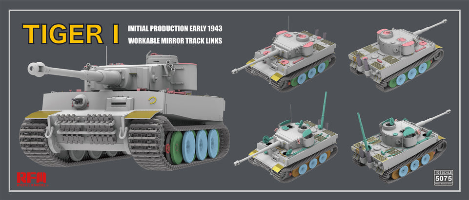 Rye Field RM5075 1/35 Tiger I Initial Production w/ Workable Mirror Tracks