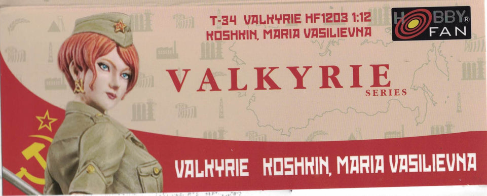 1/12 T-34 VALKYRIE KOSHKIN, MARIA VASILIEVNA HOBBY FAN RESIN FEMALE FIGURINE