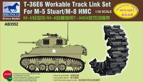 1/35 T-36E6 WORKABLE TRACK LINK SET FOR M-5 STUART/M-8 HMC BY BRONCO MODELS