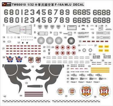 1/32 R.O.C. F16 A/B MCU DECAL