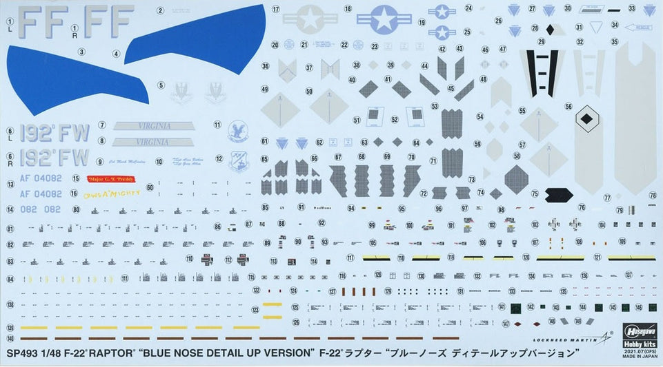 1/48 F-22 RAPTOR "Blue Nose Detail Up Version" USAF