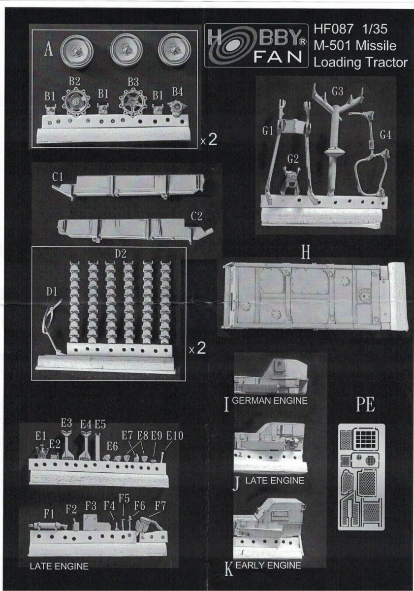 HOBBY FAN 1/35 M-501 MISSILE LOADING TRACTOR (MISSILE NOT INCLUDED)