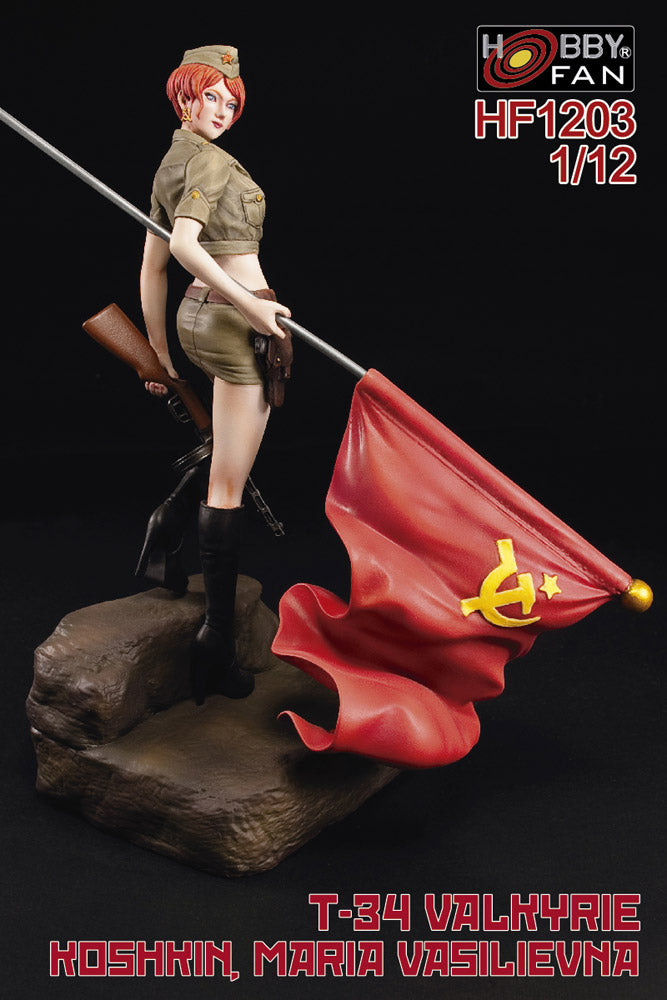 1/12 T-34 VALKYRIE KOSHKIN, MARIA VASILIEVNA HOBBY FAN RESIN FEMALE FIGURINE