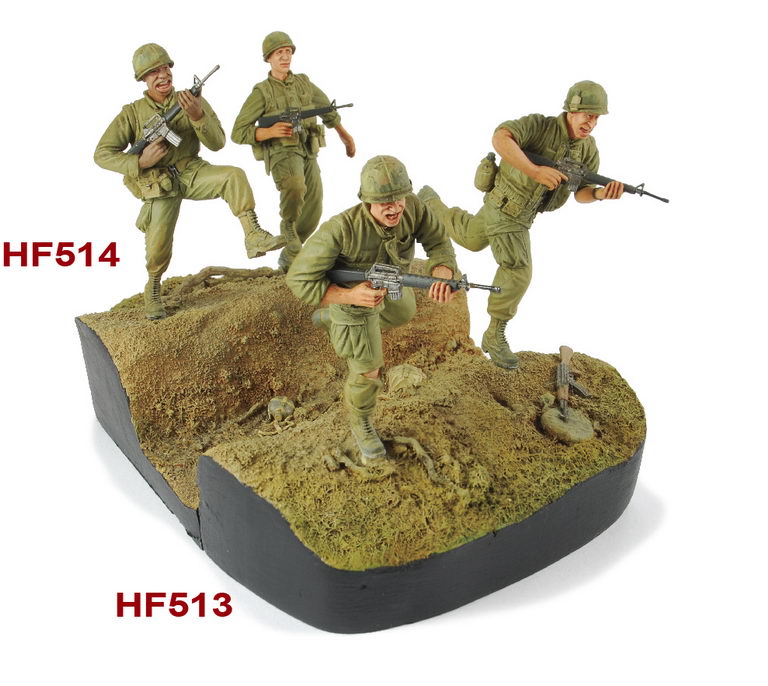 1/35 US MARINE MASS WARFARE #1 - 2 FIGERS WITH DISPLAY BASE RESIN KIT HOBBY FAN 513