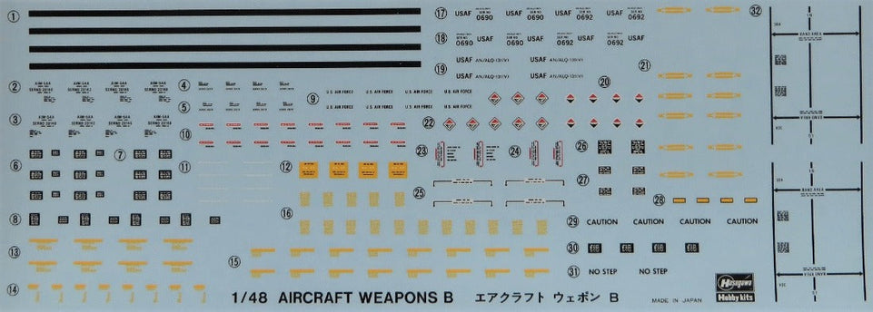 1/48 U.S. AIRCRAFT WEAPONS B - U.S. GUIDED MISSILES & ROCKETS HASEGAWA 36002 (X48-2)