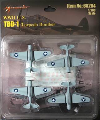 1/200 TBD-1 - 4 "BUILT & PAINTED" PLANES BLISTER CARD SET