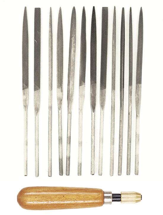 12-PC NEEDLE FILE SET WITH WOOD HANDLE