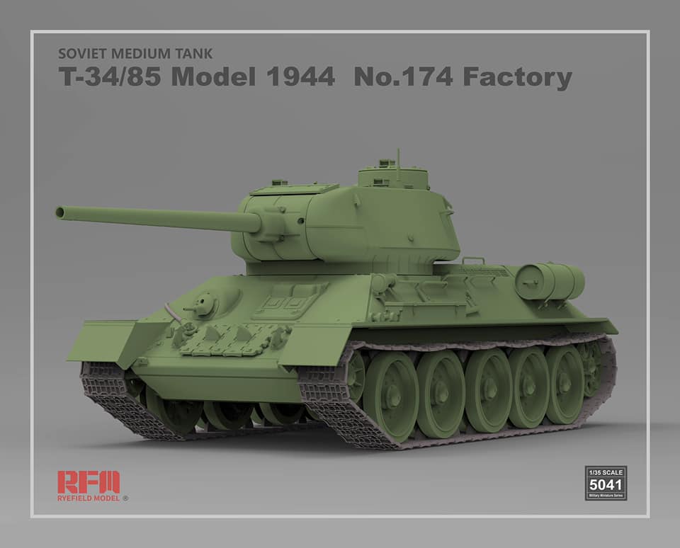 1/35 T34/85 Model 1945 No.174 Factory with Sectional Tracks by RyeField Model