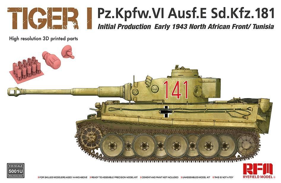 Rye Field RM5001U 1/35 Tiger I Pz.Kpfw.VI Ausf.E Sd.Kfz.181 w/ Moveable Tracks