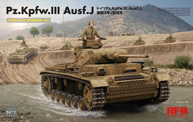 1/35 Pz. Kpfw. III Ausf.J with full interior and individual track links by RyeField Models
