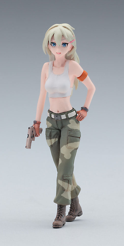 Egg Girls Collection No.11 "Lucy McDonnell" (ARMY) & Egg MD500 Model Kit by HASEGAWA