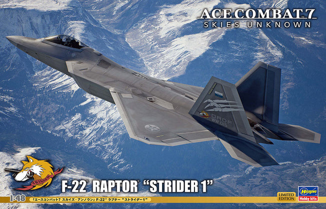 1/48 “ACE Combat 7 Skies Unknown” F-22 Raptor “Strider 1” HASEGAWA 52358