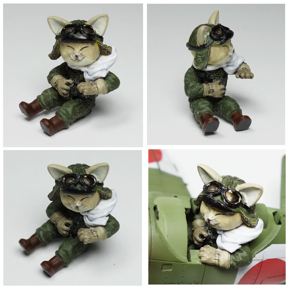 QT NAKAJIMA KI84 FIGHTER AND PILOT (KITTY PILOT) TIGER MODELS