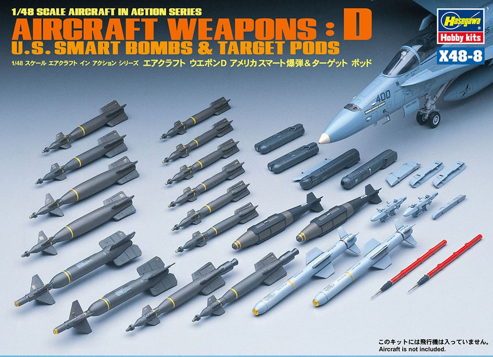 1/48 U.S. AIRCRAFT WEAPONS D - AIR to AIR MISSILES and TARGETING PODS HASEGAWA 36008 (X48-8)