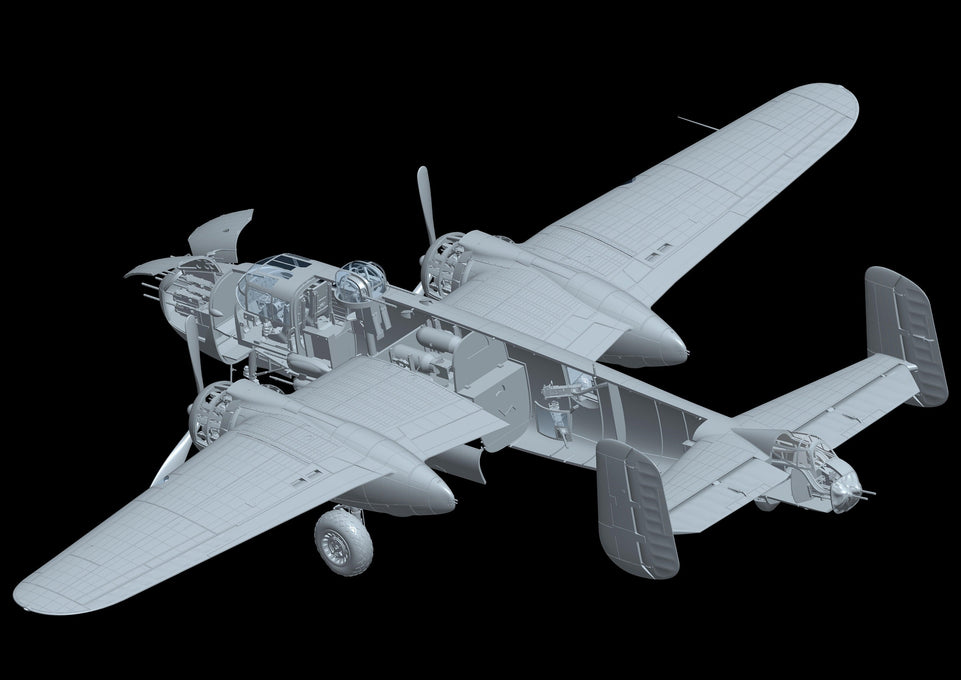 1/32 B-25 J MITCHELL "STRAFING BABE" with NOSE WEIGHT - HONG KONG MODEL