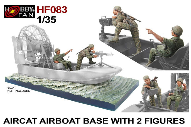 1/35 Hurricane AIRCAT Airboat WATERAMA BASE AND 2 FIGURES by Hobby Fan