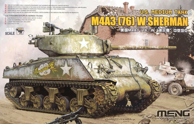 MENG MODELS  MEN-TS043 1/35 U.S. M4A3(76)W SHERMAN MEDIUM TANK