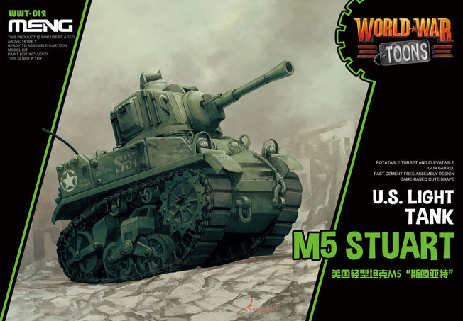 MENG MODELS  MEN-WWT012 - WORLD WAR TOONS U.S. M5 STUART LIGHT TANK