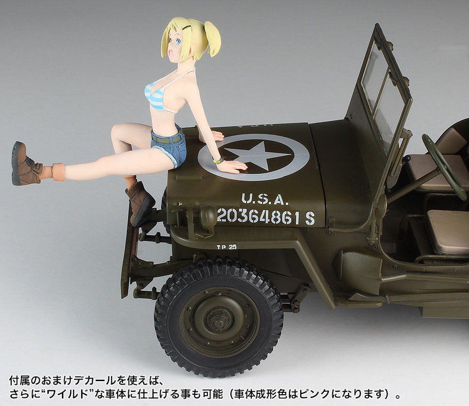 WILD EGG GIRLS NO. 1 - 1/24 1/4 TON 4x4 UTILITY TRUCK "AMY McDONNELL" WITH EGG GIRL FIGURE by HASEGAWA