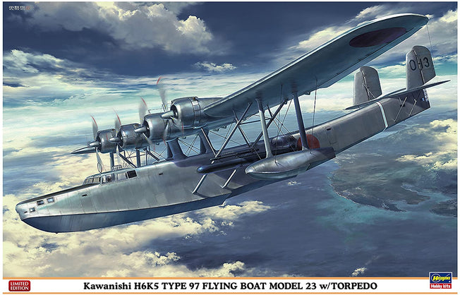 1/72 KAWANISHI H6K5 TYPE 97 FLYING BOAT MODEL 23 WITH TORPEDO BY HASEGAWA JAPAN