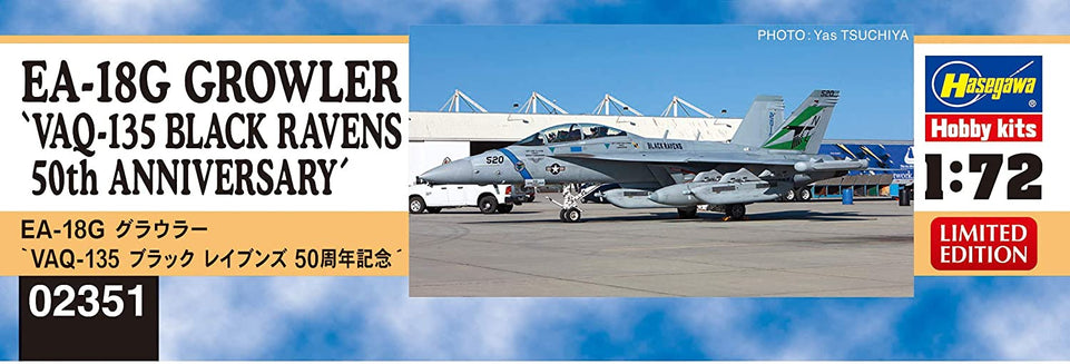 1/72 EA-18G GROWLER "VAQ-135 BLACK RAVENS 50TH ANNIVERSARY" by HASEGAWA 02351