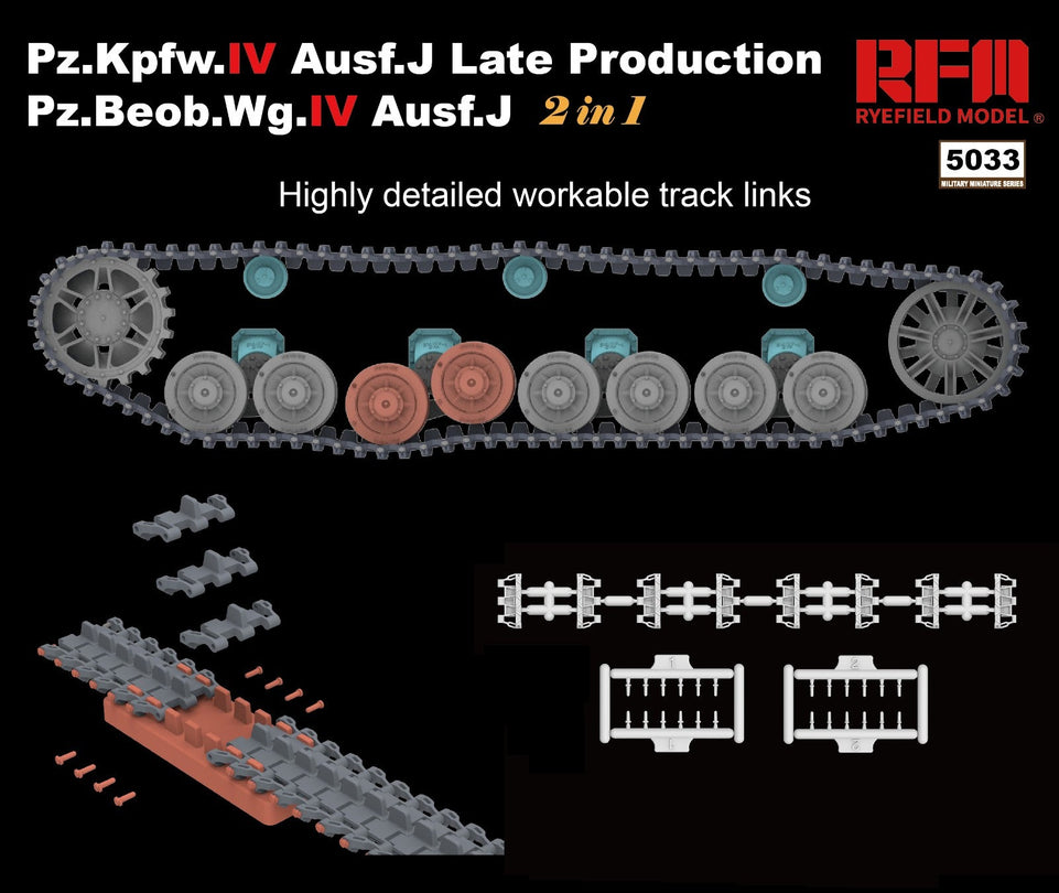 1/35 PZ.KPFW.IV AUSF.J LATE PRODUCTION /PZ.BEOB.WG.IV AUSF.J 2 IN 1 W/WORKABLE TRACK LINKS