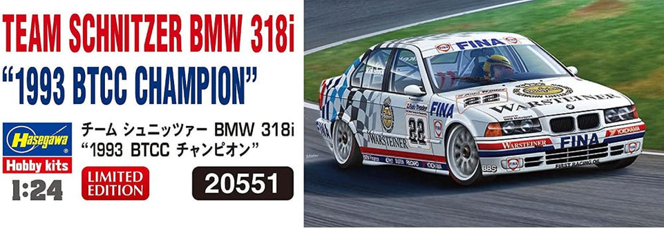 1/24 TEAM SCHNITZER BMW 318i "1993 BTCC CHAMPION" BY HASEGAWA 20551