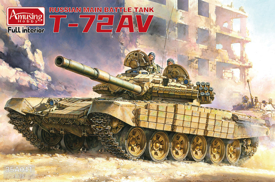 Amusing Hobby 35A041 1/35 Russian T-72AV MBT w/ Full Interior & Movable Tracks