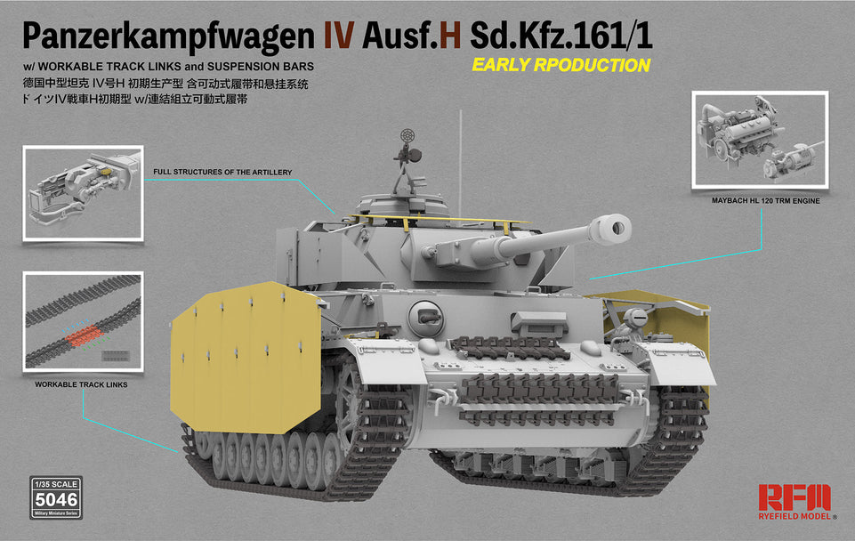 1/35 Pz.kpfw.IV Ausf.H Sd.Kfz 161/1 Early Production w/Workable Track Links by RyeField