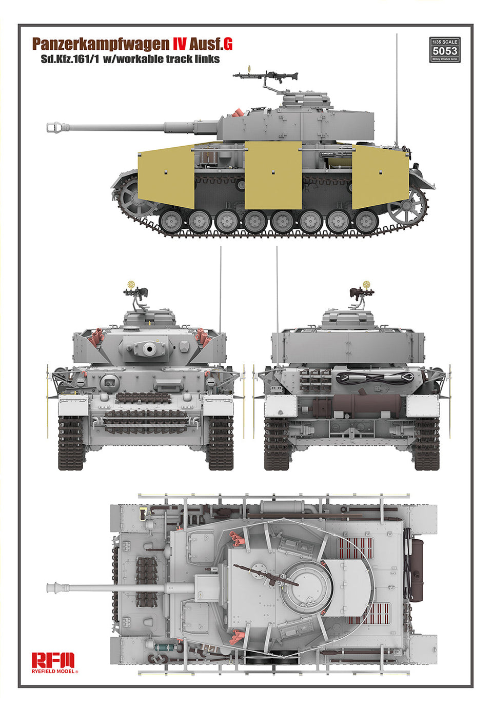 1/35 Rye Field Model Panzerkampfwagen IV Ausf.G Sd.Kfz.161/1 with Workable Track Links