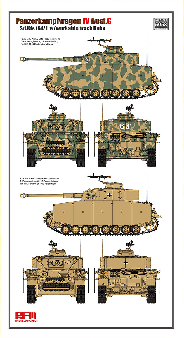 1/35 Rye Field Model Panzerkampfwagen IV Ausf.G Sd.Kfz.161/1 with Workable Track Links