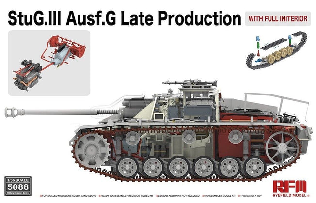 1/35 WWII StuG III Late Production w/ Full Interior and Moveable Tracks