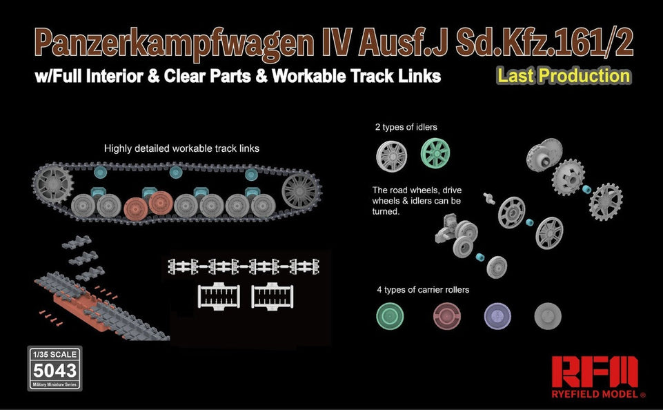 1/35 Sd.kfz.161/2 Panzer IV Ausf.J Sd.Kfz.161/2 (Last Production) with Full Interior by RyeField Models