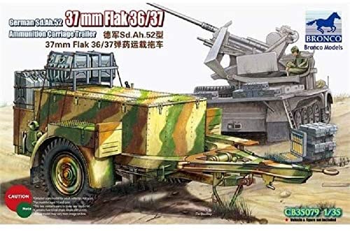 1/35 GERMAN SD.AH.52 37mm FLAK 36/37 AMMUNITION CARRIAGE TRAILER BY BRONCO MODELS