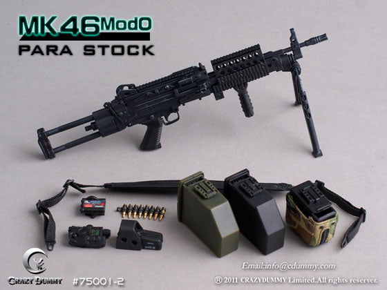 1/6 BLACK MK46MOD0 WITH PARA STOCK