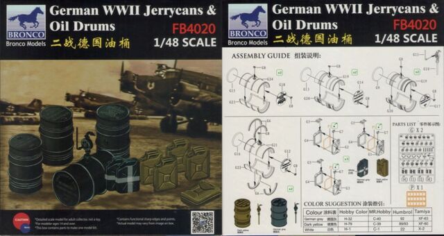 1/48 Zubehrö WWII German Jerry Cans and Fuel Drums By BRONCO MODELS