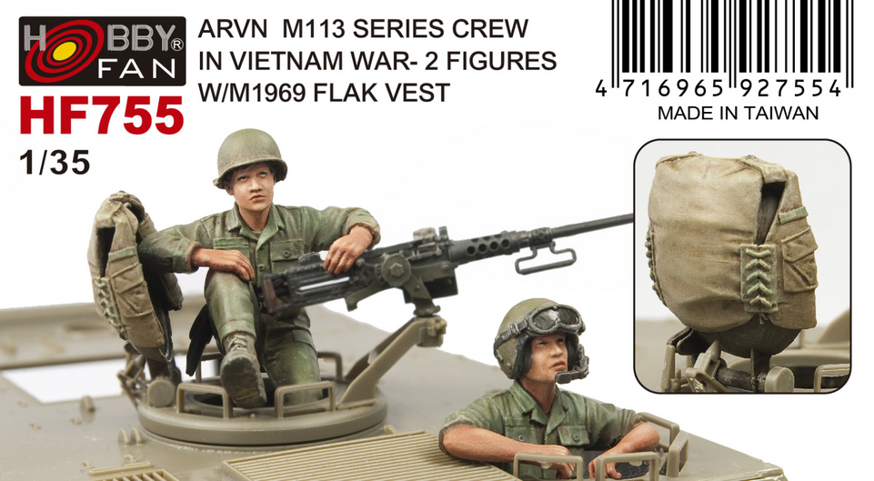 1/35 ARVN M113 CREW 2 FIGURES with FLAK JACKET COVER HATCH