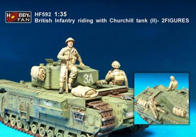 1/35 BRITISH INFANTRY RIDING W/CHURCHILL TAN (II) - 2 FIGS