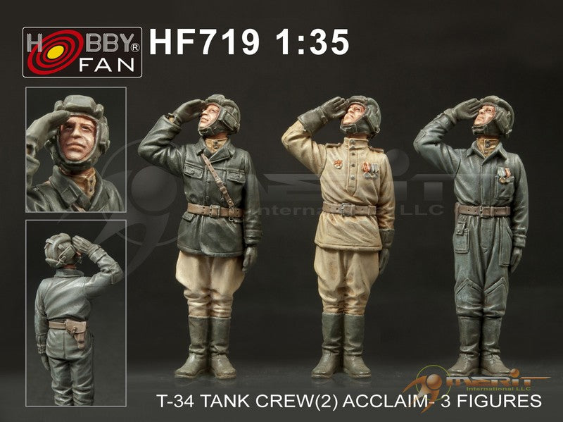 1/35 T-34 TANK CREW (2) ACCLAIM - 3 FIGURES