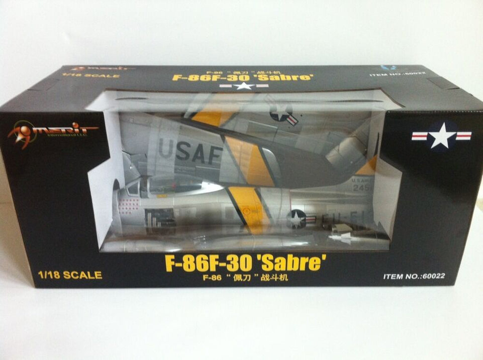 1/18 USAF F-86F Sabre Jet, MAJ J. Jabara 1953 by JS International HK 60022 - Prebuilt & Prepainted Diecast Plane