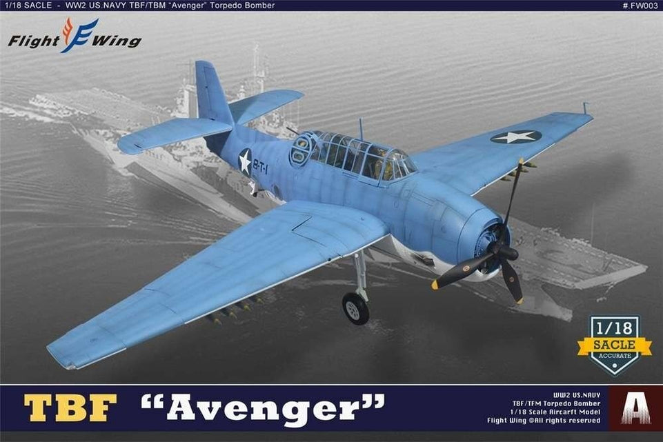 1/18 TBF Avenger, " Battle of Midway" Squadron VT-8, 1942 (FW003A)